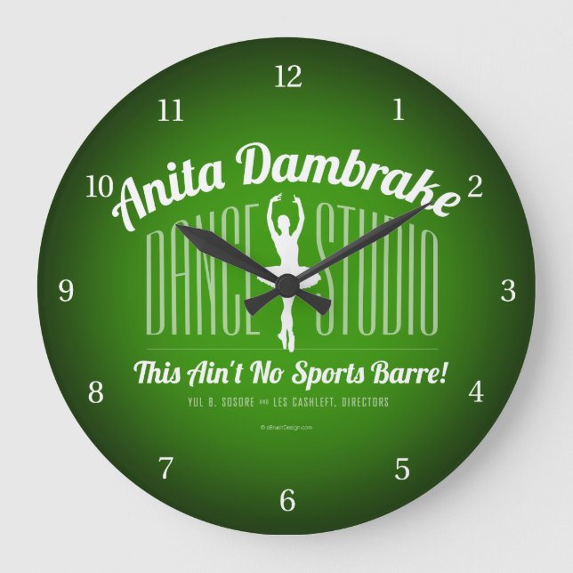 Anita Dambremse Dance Studio Große Wanduhr (Vorderseite)
