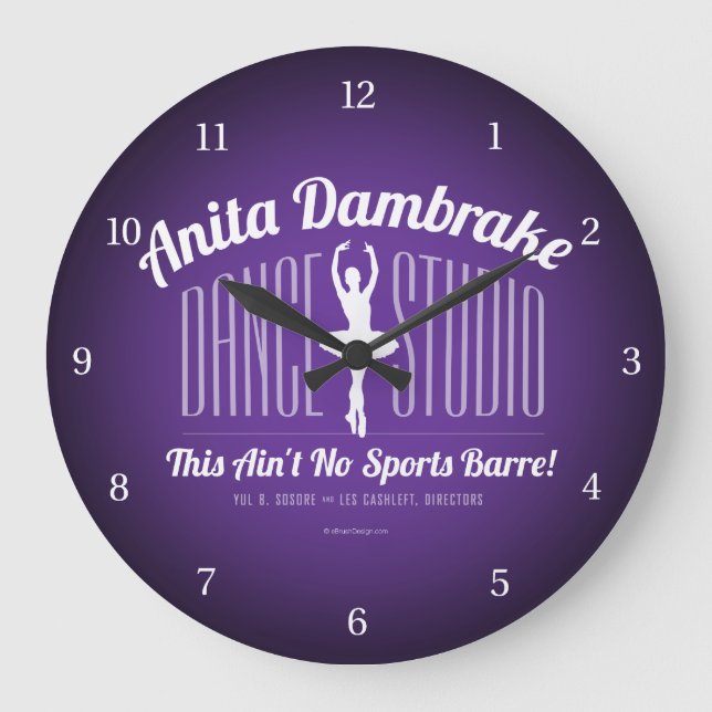 Anita Dambremse Dance Studio Große Wanduhr (Vorderseite)