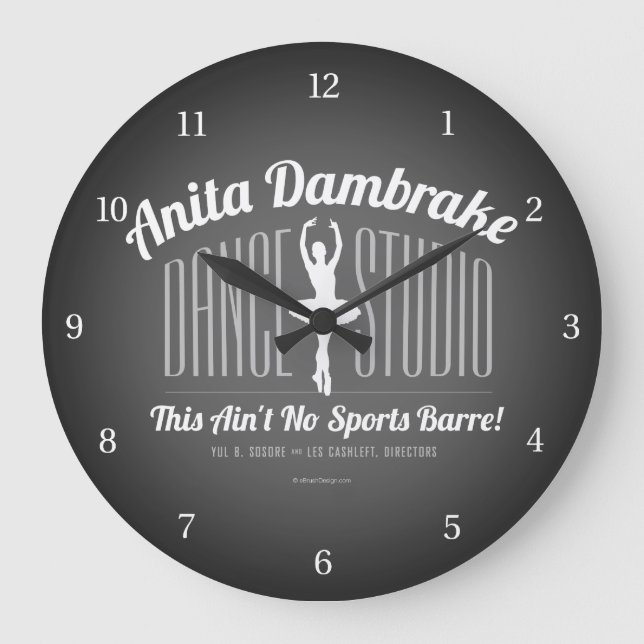 Anita Dambremse Dance Studio Große Wanduhr (Vorderseite)