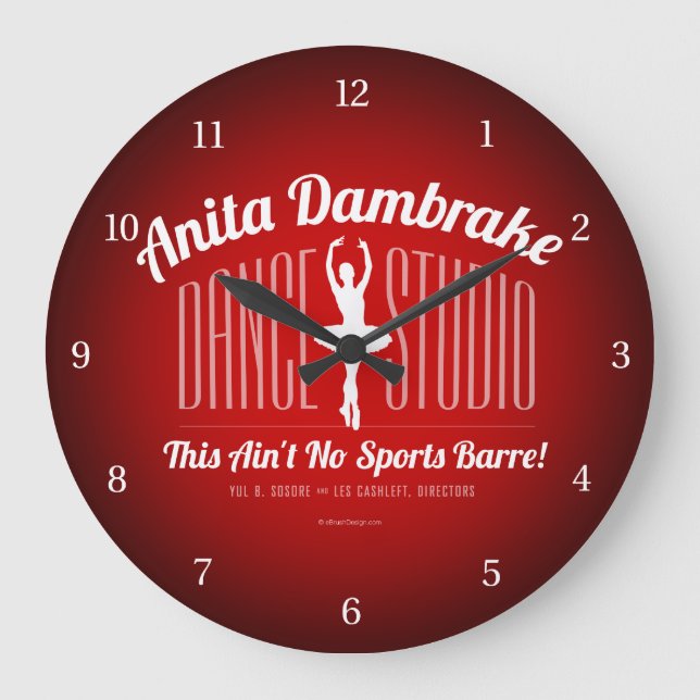 Anita Dambremse Dance Studio Large Clock Große Wanduhr (Vorderseite)