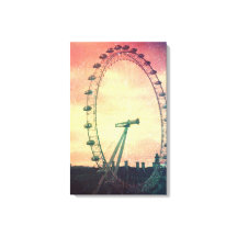 Anitiqued London Eye bei Sunrise