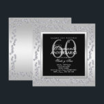 Aniversario de Plata 60º con Diamantes Elegantes Einladung<br><div class="desc">Beautiful, glamourous trendy, modern, romantic and sophisticated feminine design for couple's 60th wedding anniversary party events. Elegant and glamourous fabulous sixtieth anniversary. With a beautiful fancy sparkly and shiny decoration border frame in stunning silver rhinestone jewel diamonds all printed on a glamourous silver gradient background, your event details are in...</div>