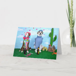 Aniversary card, humorous,  dogs in clothes karte