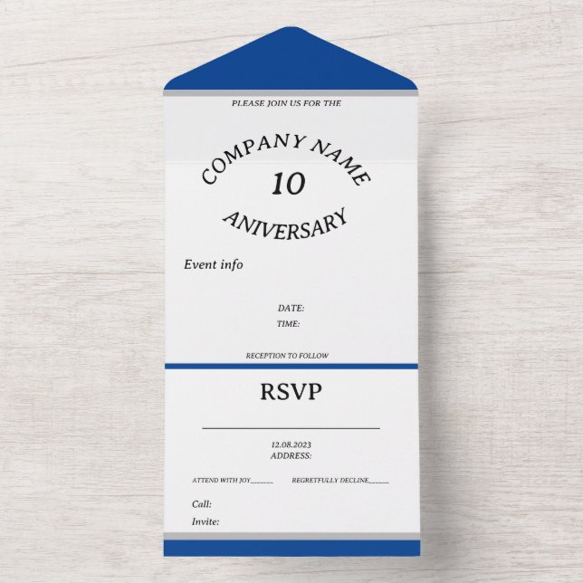 ANIVERSARY EREIGNIS INVITATION ALL IN ONE EINLADUNG (Innen Boden)