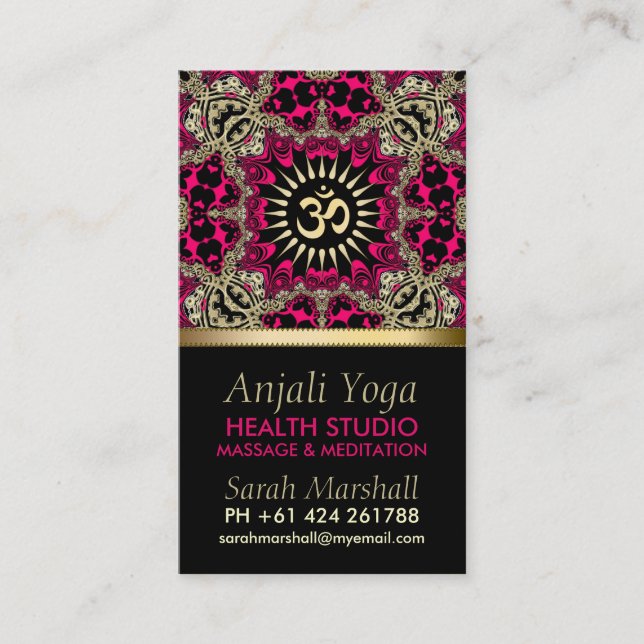 Anjali Yoga Eastern New Age Business Card Visitenkarte (Vorderseite)