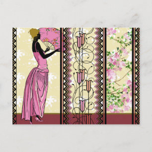 Anjanette in Pink & Gold - Postkarten