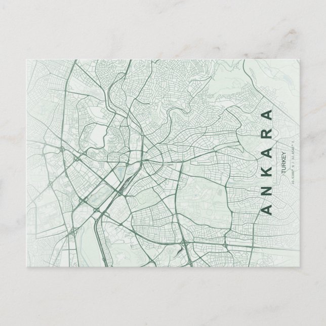 Ankara Türkei Karte Minimal (Vorderseite)