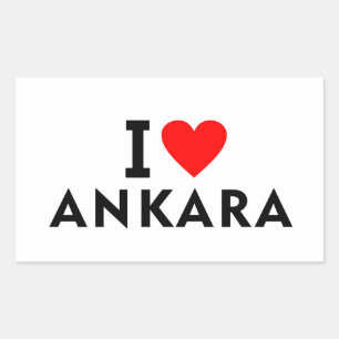 Ankara Türkei Liebesstadt Herz gefällt Reisen Rechteckiger Aufkleber