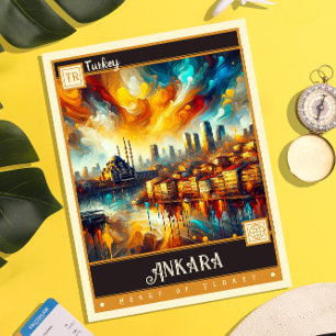 Ankara, Türkei Vintage-Gemälde Postkarte