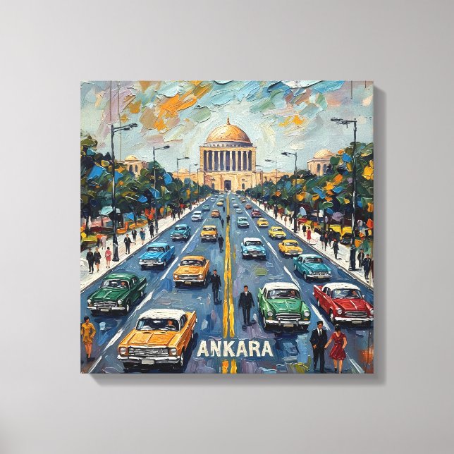 Ankara Turkey Golden Dome Vintage Stretched Canvas Leinwanddruck (Vorderseite)