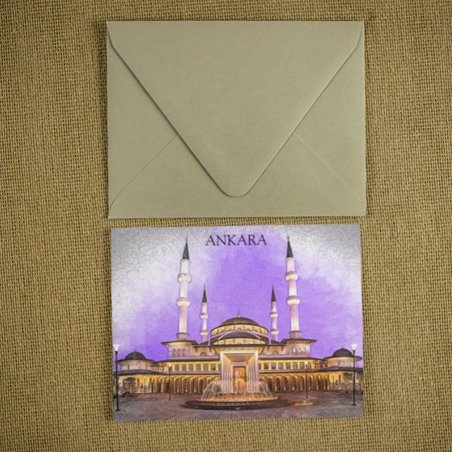 Ankara Turkey Kocatepe Mosque Postkarte (ankara kocatepe mosque postcard)