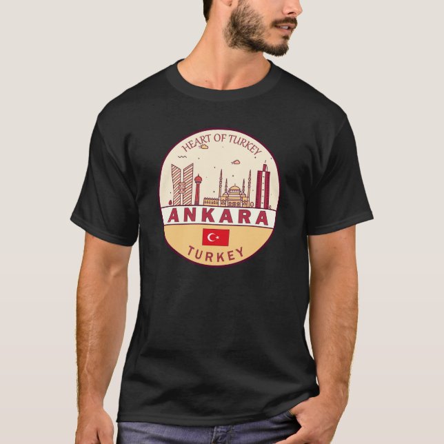 Ankara Turkey Skyline Emblem T-Shirt (Vorderseite)