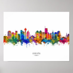 Ankara Turkey Skyline Poster