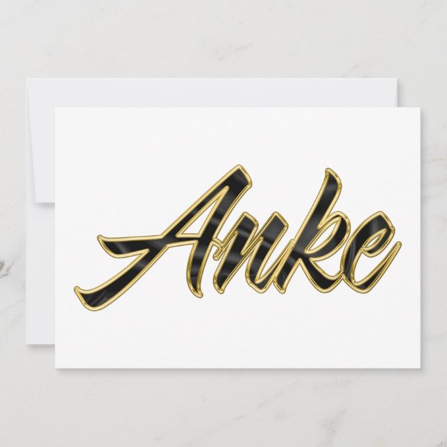 Anke black gold Lettering Karte (Vorderseite)