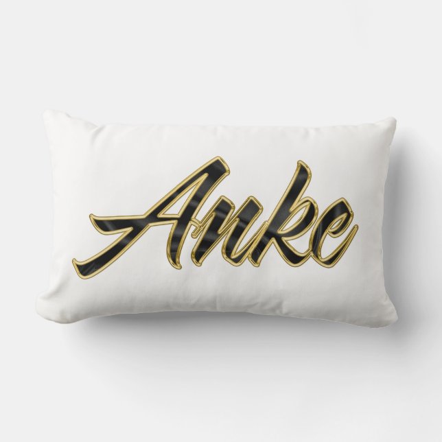Anke black gold Lettering Kissen Deko (Vorderseite)