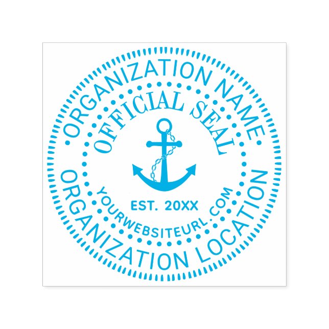 Anker #1 Offizieller Siegel Name Loc URL Est Permastempel (Design)