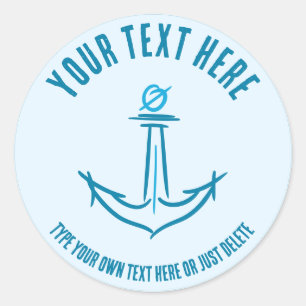 Anker am Meer. Vorlage für Sailor-Geschenke Runder Aufkleber