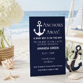 Anker an der Navy Blue Nautical Baby Dusche Einladung