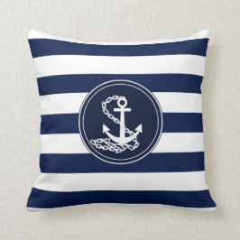 Anker auf dem Seemann von Nautical Blue und White  Kissen