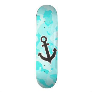 Anker auf der Camouflage Celeste; Camouflage Skateboard