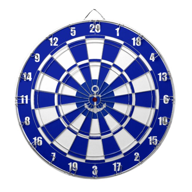 Anker auf Navy Blue und White Dart Board Dartscheibe (vorne)