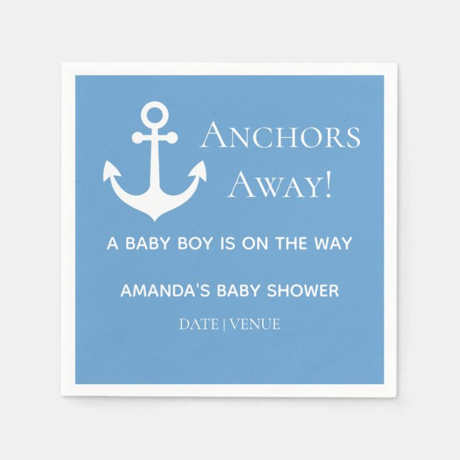 Anker Away Blue Anchor Baby Dusche Serviette (Vorderseite)