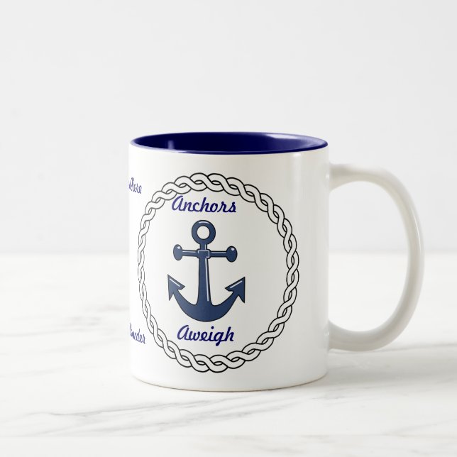 Anker-Aweigh personalisierte Tasse (Rechts)