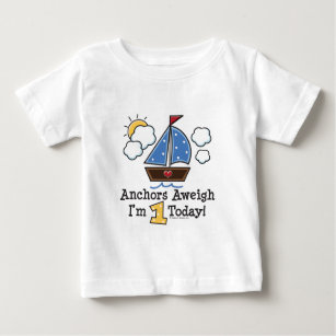 Anker-Aweigh Segelboot-1. Geburtstags-T - Shirt