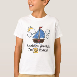 Anker-Aweigh Segelboot-2. Geburtstags-T - Shirt