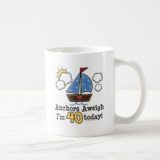 Anker-Aweigh Segelboot-40. Geburtstags-Tasse Tasse
