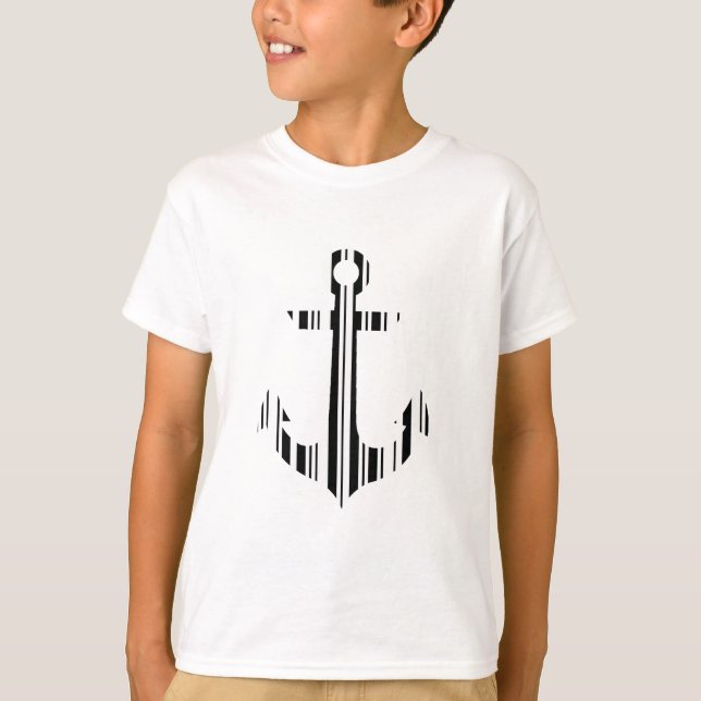 ANKER BAR CODE Boot Barcode Muster Design T-Shirt (Vorderseite)