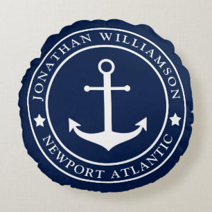 Anker, das Rad-Abzeichen des Schiffs, nautisch Rundes Kissen