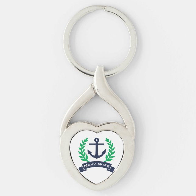 Anker der Navy-Ehefrau Schlüsselanhänger (Vorderseite)