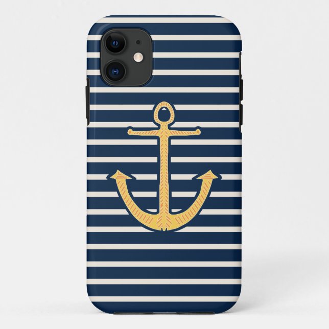 Anker der Navy Stripes Case-Mate iPhone Hülle (Rückseite)