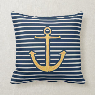 Anker der Navy Stripes Kissen
