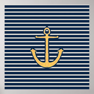 Anker der Navy Stripes Poster