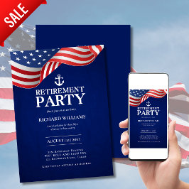 Anker der patriotischen Flagge der US-Marine Einladung