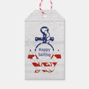 Anker der Wasserflagge auf Holz Geschenkanhänger