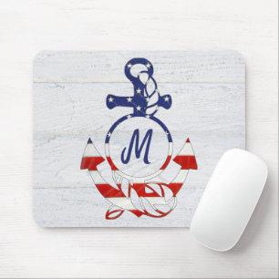 Anker der Wasserflagge auf Holz Mousepad