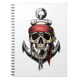 Anker des Kreuzknochens Pirate Skull Notizblock