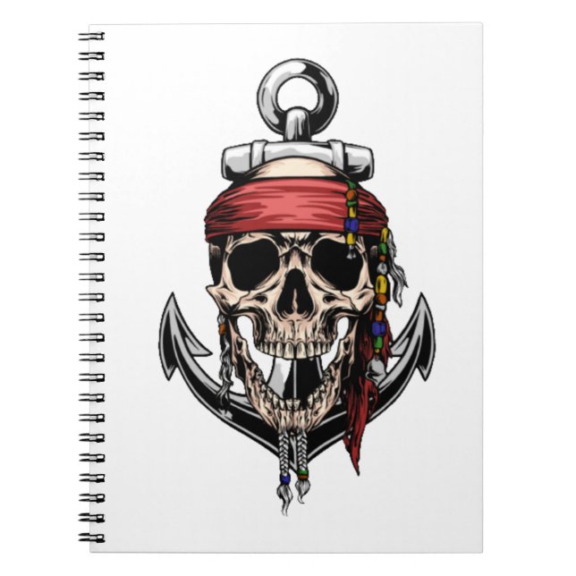 Anker des Kreuzknochens Pirate Skull Notizblock (Vorderseite)