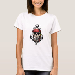 Anker des Kreuzknochens Pirate Skull T-Shirt