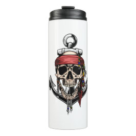 Anker des Kreuzknochens Pirate Skull Thermosbecher
