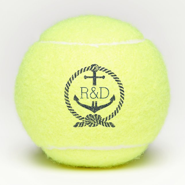 Anker des nautischen Blue Boots und Seil Knot Tennisbälle (Vorderseite)