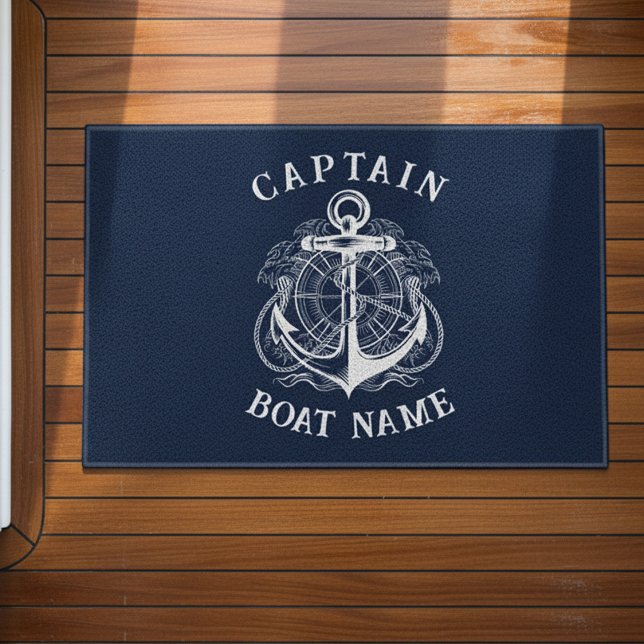 Anker des personalisierten Schiffskapitäns Fußmatte (Von Creator hochgeladen)