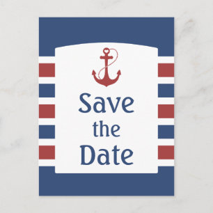 Anker des roten Herzens Save the Date Ankündigungspostkarte