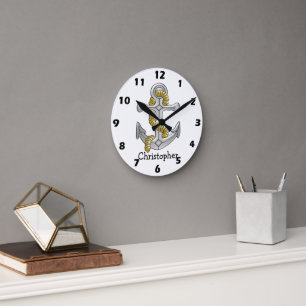 Anker-Design personalisiert Runde Wanduhr