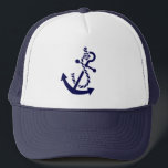 Anker für niedliches blaues Schiff 2 Truckerkappe<br><div class="desc">Niedliche nautische Bootsankerdarstellung mit Seil.</div>