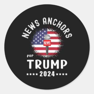 Anker für Trump 2024: Amerikanische Fahne wählen T Runder Aufkleber