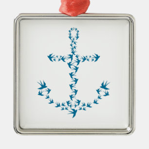 Anker hergestellt von den Schwalben Silbernes Ornament